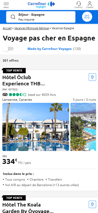 Nouvelle page SERP mobile