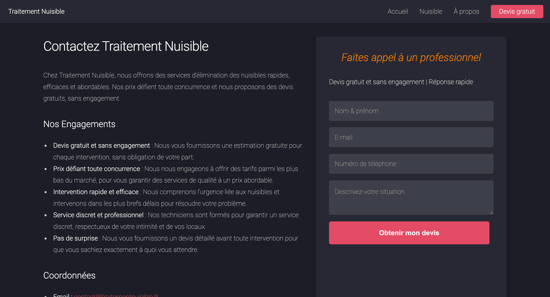 Page de contact